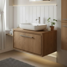 Hudson Reed Lille 800mm 1-Drawer Wall Hung Vanity Unit with Countertop