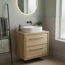 Hudson Reed Lille 600mm 2-Drawer Wall Hung Vanity Unit with Countertop