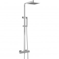 Hudson Reed Luxury Square Thermostatic Bar Mixer Shower with Shower Kit and Fixed Head - Chrome