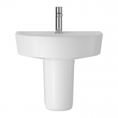 Hudson Reed Marlow Comfort Basin and Semi Pedestal 420mm Wide - 1 Tap Hole
