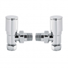 Hudson Reed Minimalist Angled Radiator Valves Pair 82mm High- Chrome