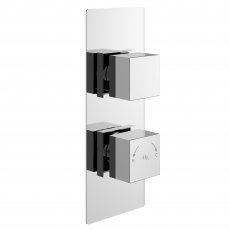 Hudson Reed Square Concealed Shower Valve with Diverter Dual Handle - Chrome