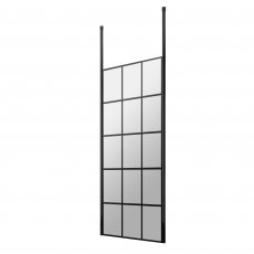 Hudson Reed Frame Effect Wet Room Screen with Ceiling Post 760mm Wide - 8mm Glass