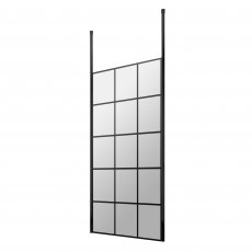 Hudson Reed Frame Effect Wet Room Screen with Ceiling Post 800mm Wide - 8mm Glass