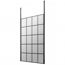 Hudson Reed Frame Effect Wet Room Screen with Ceiling Post 1200mm Wide - 8mm Glass