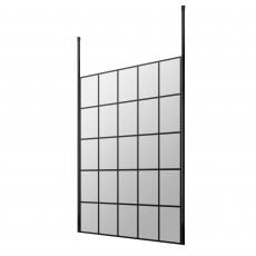 Hudson Reed Frame Effect Wet Room Screen with Ceiling Post 1400mm Wide - 8mm Glass