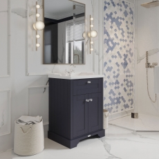 Hudson Reed Old London Floor Standing Vanity Unit with 1TH Basin 600mm Wide - Twilight Blue