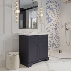 Hudson Reed Old London Floor Standing Vanity Unit with 1TH Basin 800mm Wide - Twilight Blue