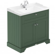 Hudson Reed Old London Floor Standing Vanity Unit with 1TH Basin 800mm Wide - Hunter Green