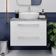 Hudson Reed Quartet 720mm 2-Drawer Wall Hung Vanity Unit with Countertop