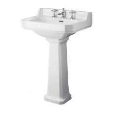 Hudson Reed Richmond Basin and Full Pedestal 560mm W - 3 Tap Hole