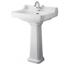 Hudson Reed Richmond Basin and Comfort Height Full Pedestal 600mm Wide - 1 Tap Hole