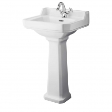 Hudson Reed Richmond Basin and Comfort Height Full Pedestal 500mm Wide - 1 Tap Hole