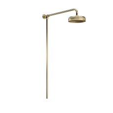Hudson Reed Traditional Shower Riser Kit with Apron Fixed Shower Head - Brushed Brass