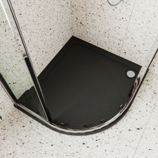Hudson Reed Offset Quadrant Left Handed Shower Tray 900mm x 760mm - Slate Grey