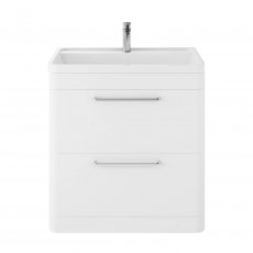 Hudson Reed Solar Floor Standing Vanity Unit with Polymarble Basin 800mm Wide - Pure White