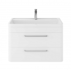 Hudson Reed Solar Wall Hung Vanity Unit with Polymarble Basin 800mm Wide - Pure White