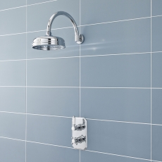 Nuie Edwardian Concealed Shower Mixer with Fixed Head - Chrome
