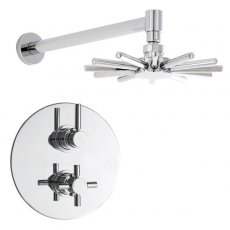 Hudson Reed Tec Dual Concealed Shower Valve with Cloudburst Fixed Head - Chrome