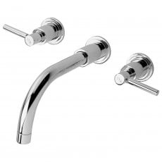 Hudson Reed Tec Lever 3-Hole Basin Mixer Tap Wall Mounted - Chrome