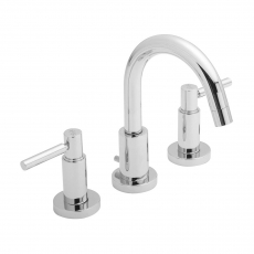 Hudson Reed Tec Lever 3-Hole Basin Mixer Tap with Pop Up Waste - Chrome