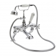 Hudson Reed Topaz Dome Pillar Mounted Bath Shower Mixer Tap - Chrome