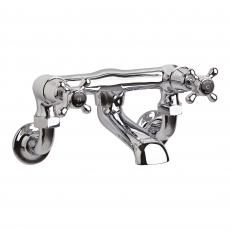 Hudson Reed Black Topaz Wall Mounted Crosshead Bath Filler Tap - Chrome