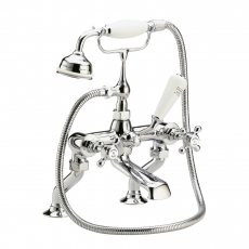 Hudson Reed Topaz Hexagonal Crosshead Bath Shower Mixer Tap Pillar Mounted - Chrome