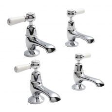 Hudson Reed Topaz Lever Basin Taps and Bath Taps - Chrome