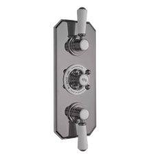 Hudson Reed Topaz Concealed Triple Handle Shower Valve - Brushed Pewter