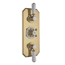 Hudson Reed Topaz Concealed Triple Handle Shower Valve - Brushed Brass