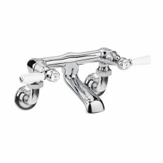 Hudson Reed White Topaz Wall Mounted Lever Bath Filler Tap - Chrome