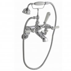 Hudson Reed Topaz Dome Lever Bath Shower Mixer Wall Mounted - White Indices