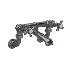 Hudson Reed White Topaz Crosshead Bath Filler Tap Wall Mounted - Brushed Pewter