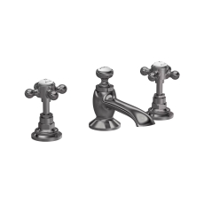 Hudson Reed Topaz 3-Hole Basin Mixer Tap Deck Mounted with Pop Up Waste - Brushed Pewter