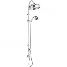 Hudson Reed Traditional Shower Riser Kit with Drencher Head with Handset and Elbow - Chrome