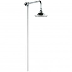Hudson Reed Traditional Shower Riser Kit with Fixed Shower Head - Chrome