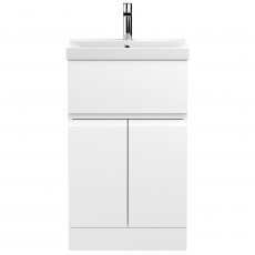 Hudson Reed Urban Floor Standing Vanity Unit with Basin 3 Satin White - 500mm Wide