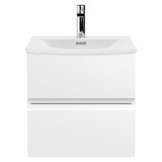 Hudson Reed Urban Wall Hung 2-Drawer Vanity Unit with Basin 4 Satin White - 500mm Wide