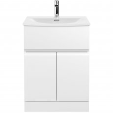Hudson Reed Urban Floor Standing Vanity Unit with Basin 4 Satin white - 600mm Wide