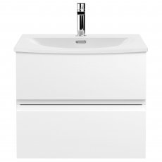 Hudson Reed Urban Wall Hung 2-Drawer Vanity Unit with Basin 4 Satin White - 600mm Wide