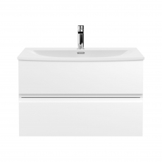 Hudson Reed Urban Wall Hung 2-Drawer Vanity Unit with Basin 4 Satin White - 800mm Wide