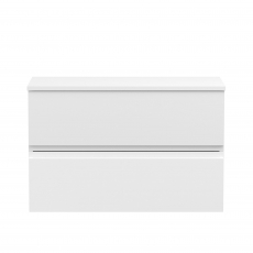 Hudson Reed Urban Wall Hung 2-Drawer Vanity Unit with Worktop 800mm Wide - Satin White
