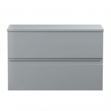 Hudson Reed Urban Wall Hung 2-Drawer Vanity Unit with Worktop 800mm Wide - Satin Grey