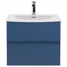 Hudson Reed Urban Wall Hung 2-Drawer Vanity Unit with Basin 4 Satin Blue - 600mm Wide