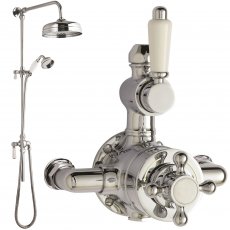 Hudson Reed Victorian Exposed Shower Valve with Rigid Riser Kit - Chrome