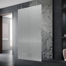 Hudson Reed Fluted Chrome Freestanding 1950mm Wet Room Glass Shower Screen