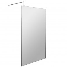 Hudson Reed Wet Room Screen with Support Bar 1100mm Wide - 8mm Glass