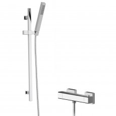 Hudson Reed Windon Square Thermostatic Bar Shower Valve with Kubix Slider Rail Kit - Chrome