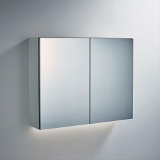 Ideal Standard 2-Door Mirror Cabinet with Bottom Ambient Light 1000mm Wide - Aluminium
